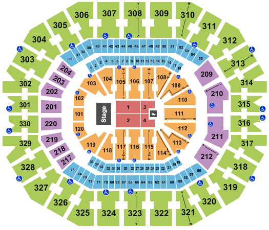 KFC Yum! Center Pentatonix Seating Chart